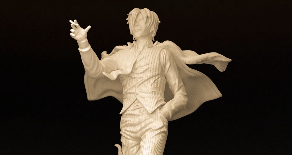 Sanji on Flames Figurine 3D model 2 - Dreameks